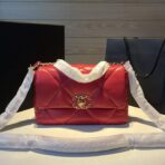19 FLAP BAG 26 RED GOATSKIN - Image 9