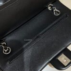 FLAP BAG 25CM SILVER HARDWARE BLACK LAMBSKIN - Image 10