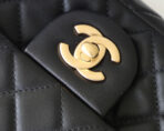 FLAP BAG 20CM GOLD HARDWARE BLACK LAMBSKIN - Image 7