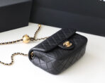 FLAP BAG 20CM GOLD HARDWARE BLACK LAMBSKIN - Image 8