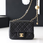 FLAP BAG 17CM GOLD HARDWARE BLACK LAMBSKIN - Image 2