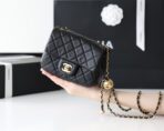 FLAP BAG 17CM GOLD HARDWARE BLACK LAMBSKIN - Image 3