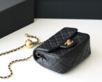 FLAP BAG 17CM GOLD HARDWARE BLACK LAMBSKIN - Image 6