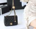 FLAP BAG 17CM GOLD HARDWARE BLACK LAMBSKIN - Image 7