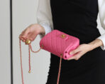 FLAP BAG 17CM PINK LAMBSKIN GOLD HARDWARE - Image 3