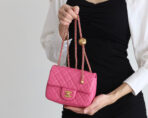 FLAP BAG 17CM PINK LAMBSKIN GOLD HARDWARE - Image 4