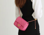 FLAP BAG 17CM PINK LAMBSKIN GOLD HARDWARE - Image 6