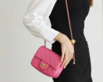 FLAP BAG 17CM PINK LAMBSKIN GOLD HARDWARE - Image 8