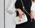 FLAP BAG 20CM WHITE LAMBSKIN GOLD HARDWARE - Image 5