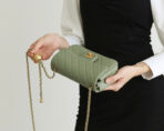 FLAP BAG 20CM KHAKI LAMBSKIN GOLD HARDWARE - Image 7
