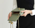 FLAP BAG 17CM KHAKI LAMBSKIN GOLD HARDWARE - Image 10