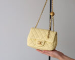 FLAP BAG 17CM YELLOW LAMBSKIN GOLD HARDWARE - Image 6