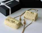 FLAP BAG 17CM YELLOW LAMBSKIN GOLD HARDWARE - Image 10