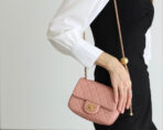 FLAP BAG 17CM BABY PINK LAMBSKIN GOLD HARDWARE - Image 6