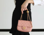 FLAP BAG 17CM BABY PINK LAMBSKIN GOLD HARDWARE - Image 9
