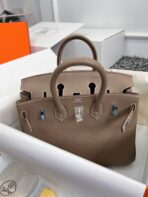 HM BIRKIN 25CM BROWN   SILVER HARDWARE - Image 2