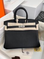 HM BIRKIN 25CM BLACK   SILVER HARDWARE - Image 2