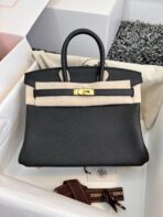 HM BIRKIN 25CM BLACK   GOLD HARDWARE - Image 3