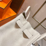 HM BIRKIN 30CM WHITE   SILVER HARDWARE - Image 8