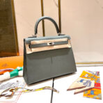 HM KELLY 25CM GRIS MOUETTE   SILVER HARDWARE