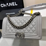 BOY BAG MEDIUM 25 GREY CAVIAR RUTHENIUM HARDWARE - Image 2