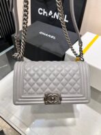 BOY BAG MEDIUM 25 GREY CAVIAR RUTHENIUM HARDWARE - Image 9