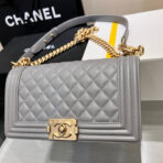 BOY BAG MEDIUM 25 GREY CAVIAR GOLD HARDWARE - Image 2