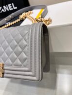 BOY BAG MEDIUM 25 GREY CAVIAR GOLD HARDWARE - Image 3