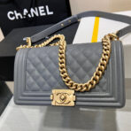 BOY BAG MEDIUM 25 DARK GREY CAVIAR GOLD HARDWARE - Image 2