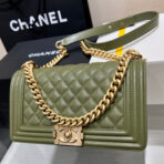 BOY BAG MEDIUM 25 KHAKI CAVIAR GOLD HARDWARE - Image 2