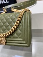 BOY BAG MEDIUM 25 KHAKI CAVIAR GOLD HARDWARE - Image 3