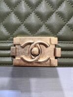 BOY BAG MEDIUM 25 KHAKI CAVIAR GOLD HARDWARE - Image 4