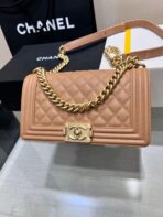 BOY BAG MEDIUM 25 BROWN CAVIAR GOLD HARDWARE - Image 3