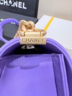 BOY BAG MEDIUM 25 PURPLE CAVIAR GOLD HARDWARE - Image 6
