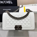 BOY BAG MEDIUM 25 WHITE CAVIAR RUTHENIUM HARDWARE - Image 2