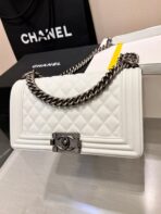 BOY BAG MEDIUM 25 WHITE CAVIAR RUTHENIUM HARDWARE - Image 3