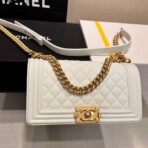 BOY BAG MEDIUM 25 WHITE CAVIAR GOLD HARDWARE - Image 2
