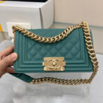 BOY BAG SMALL 20 EVER GREEN CAVIAR GOLD HARDWARE - Image 2