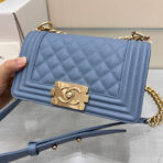 BOY BAG SMALL 20 LIGHT BLUE CAVIAR GOLD HARDWARE - Image 2