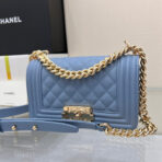 BOY BAG SMALL 20 LIGHT BLUE CAVIAR GOLD HARDWARE - Image 3
