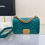 BOY BAG SMALL 20 DARK GREEN CAVIAR GOLD HARDWARE - Image 2