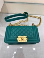 BOY BAG SMALL 20 DARK GREEN CAVIAR GOLD HARDWARE - Image 3
