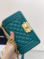 BOY BAG SMALL 20 DARK GREEN CAVIAR GOLD HARDWARE - Image 4