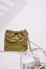 CC HOBO BAG 22 KHAKI LAMBSKIN GOLD HARDWARE 20CM - Image 3