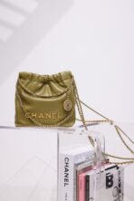 CC HOBO BAG 22 KHAKI LAMBSKIN GOLD HARDWARE 20CM - Image 4