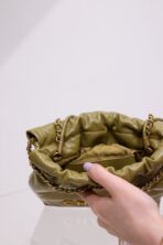 CC HOBO BAG 22 KHAKI LAMBSKIN GOLD HARDWARE 20CM - Image 9