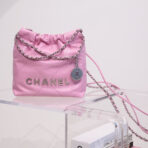 CC HOBO BAG 22 PINK LAMBSKIN SILVER HARDWARE 20CM - Image 2