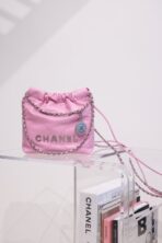 CC HOBO BAG 22 PINK LAMBSKIN SILVER HARDWARE 20CM - Image 4