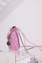 CC HOBO BAG 22 PINK LAMBSKIN SILVER HARDWARE 20CM - Image 6