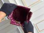 CC HOBO BAG 22 BURGUNDY LAMBSKIN GOLD HARDWARE 20CM - Image 6